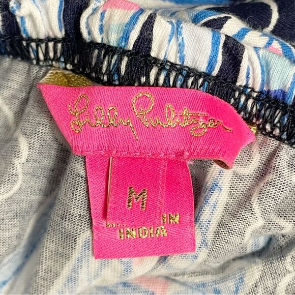 Lilly Pulitzer Loro Romper Skort Size Medium in Low Tide Navy Sails & Stripes - Picture 10 of 13